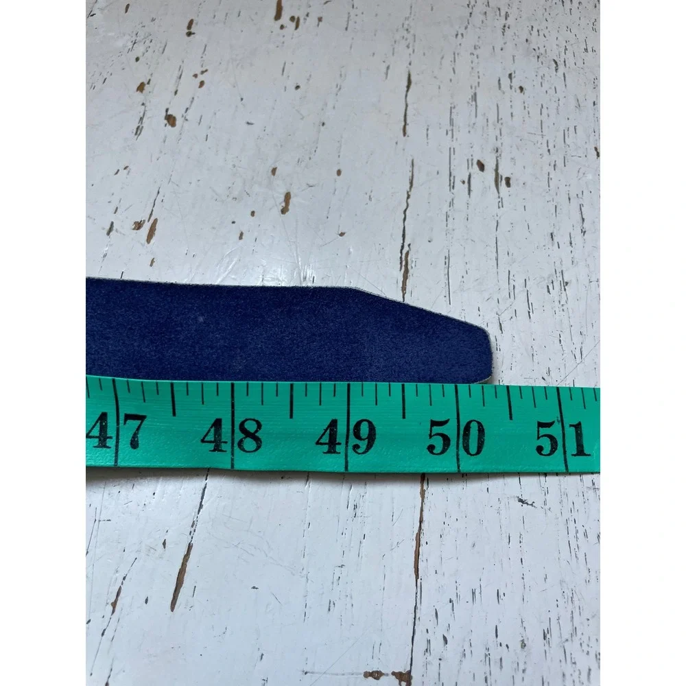 Patrick James Mens Navy Blue Suede Italian Leather Belt Made in USA Size 42